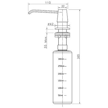 Дозатор для моющего средства Rossinka AC-22P Хром — фото 2, Дозаторы для кухонных моек