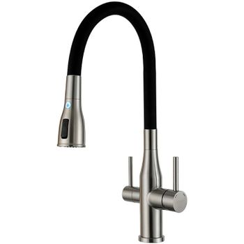 Смеситель для кухни Gappo G4399-65 Сатин Черный — фото 1, Смесители для кухни