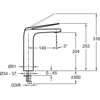 Смеситель для раковины Jacob Delafon Avid E97347-ND-CP Хром — фото 3, Смесители для раковины