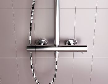 Душевая система Damixa Option DX218092000 с термостатом Хром — фото 6, Душевые стойки
