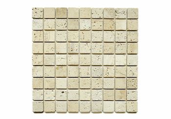 Каменная мозаика Orro Mosaic Stone Travertine Classic Tum. 7мм 30,5х30,5 см — фото 1, Мозаика