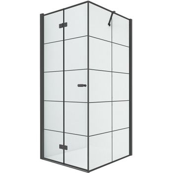 Душевой уголок New Trendy New Soleo Black 90х90 L D-0289A/D-0120B профиль Черный стекло прозрачное — фото 1, Квадратные душевые уголки