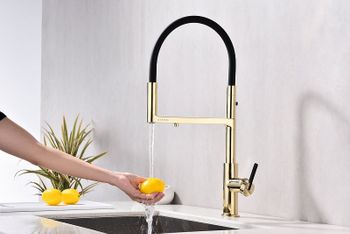 Смеситель для кухни Paulmark Tornado To213402-G Золото — фото 8, Смесители для кухни