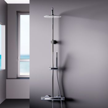 Душевая система Damixa Scandinavian Pure 936800000 с термостатом Хром — фото 3, Душевые стойки