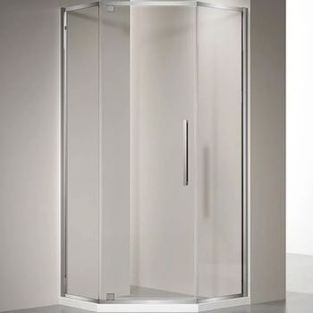 Душевой уголок Veconi Rovigo RV-35 80х80 RV35-80-01-C7 профиль Хром стекло прозрачное — фото 1, Душевые уголки трапеция