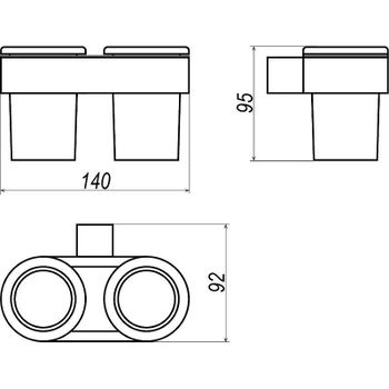 Стакан для зубных щеток Altasan Лотос ЛТ42ЧМ двойной Черный матовый — фото 5, Стаканы для зубных щеток