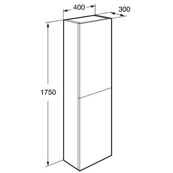 Шкаф пенал Roca Ona 40 A857635509 подвесной Белый матовый — фото 5, Пеналы для ванной комнаты