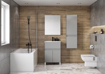 Тумба под раковину Aquaton Форест 60 1A278201FR4D0 Туманный серый — фото 7, Тумбы под раковину