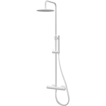 Душевая система Paffoni Mini Birillo ZCOL638LIQBO с термостатом Белая матовая — фото 1, Душевые стойки