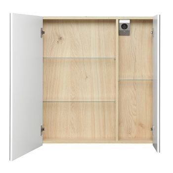 Зеркальный шкаф Roca Up 80 ZRU9303017 с подсветкой Белый глянец — фото 2, Зеркальные шкафы в ванную