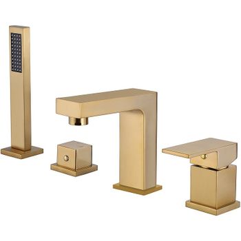 Смеситель на борт ванны Abber Daheim AF8213G Золото матовое — фото 1, Смесители на борт ванны