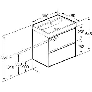 Тумба под раковину Roca Ona 60 A857613510 подвесная Бежево-серая матовая — фото 7, Тумбы под раковину
