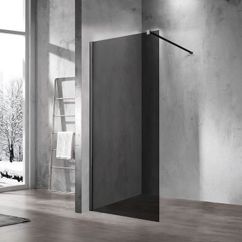 Душевая перегородка Vincea Walk-In 80 VSW-1H800CGB профиль Черный матовый стекло тонированное — фото 1, Душевые перегородки