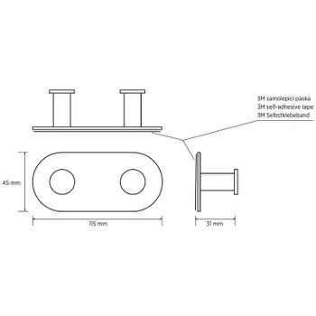 Вешалка для полотенец Bemeta Easy 163106371 Нержавеющая сталь полированная — фото 2, Крючки для полотенец