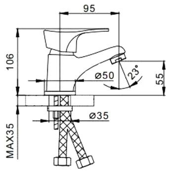 Смеситель для раковины Frap H14 F1014-B Хром — фото 2, Смесители для раковины