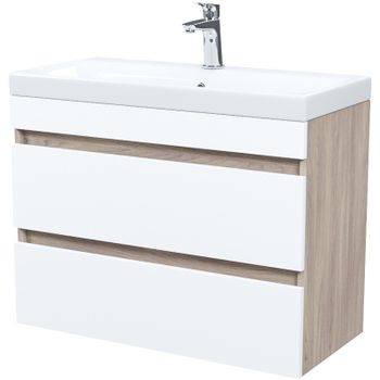 Тумба с раковиной Iddis Zodiac 80 ZOD8AB0i95K подвесная Белая матовая Дерево — фото 1, Тумбы с раковиной