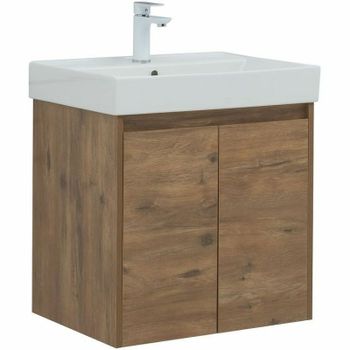 Тумба с раковиной Aquanet Nova Lite 60 302525 подвесная Дуб рустикальный — фото 1, Тумбы с раковиной
