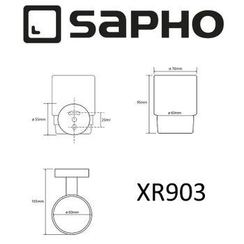 Стакан для зубных щеток Sapho X-round XR903 Хром — фото 2, Стаканы для зубных щеток