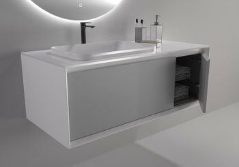 Тумба под раковину Astra Form Фрейм 110 03330014 подвесная Белая — фото 3, Тумбы под раковину