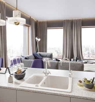 Кухонная мойка Domaci Бьелла DMC-09 GWS-09-331 Белая — фото 2, Кухонные мойки