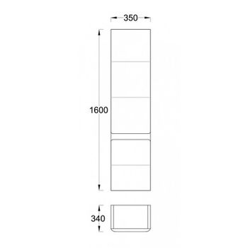 Шкаф пенал Veedi Prestige 35 PRS000P-L подвесной Белый — фото 5, Пеналы для ванной комнаты