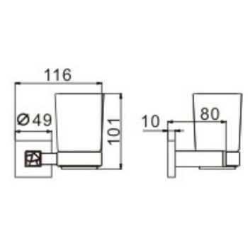 Стакан для зубных щеток CeramaLux Venezia 88602 Хром — фото 2, Стаканы для зубных щеток