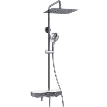 Душевая система WasserKRAFT A113.118.101.CH Thermo с термостатом Хром Белая — фото 5, Душевые стойки