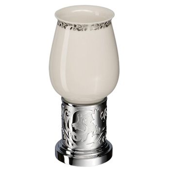 Стакан Schein Carving 7065013 Хром, Белый — фото 1, Стаканы для зубных щеток