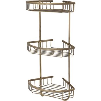 Полка корзина Veragio Basket VR.GFT-9067.BR угловая Бронза — фото 1, Полки для ванной и душа