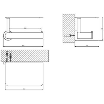 Держатель туалетной бумаги Gessi Emporio Accessories 38855#031 с полкой Хром — фото 2, Держатели туалетной бумаги