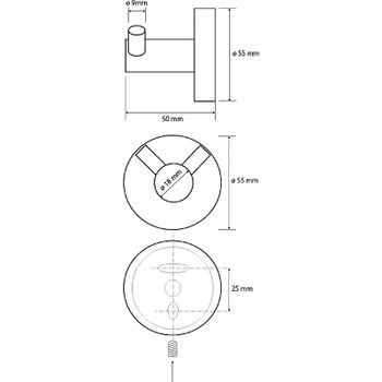 Двойной крючок Bemeta Neo 104106035 Нержавеющая сталь — фото 3, Крючки для полотенец