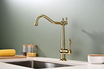 Смеситель для кухни Paulmark Retro Re213226-G Золото — фото 2, Смесители для кухни