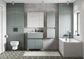 Тумба под раковину Aquaton Форест 75 1A278301FR9C0 Дуб рошелье Сумеречный голубой — фото 10, Тумбы под раковину