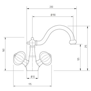 Смеситель для раковины Migliore Olivia 19016 Хром Белый декор Платина — фото 2, Смесители для раковины