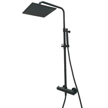 Душевая система Webert Elio EL980515560METAL Черный матовый с верхним душем металл — фото 1, Душевые стойки