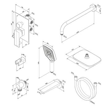 Душевая система Damixa Gala 953510000 Хром — фото 11, Встраиваемые душевые комплекты