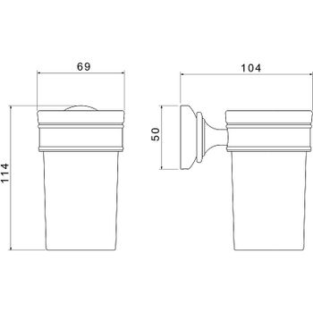 Стакан для зубных щеток Aquatek Классик AQ4527MB Черный матовый — фото 2, Стаканы для зубных щеток