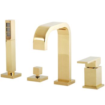 Смеситель на борт ванны Migliore Kvant Gold 25392 Золото — фото 1, Смесители на борт ванны