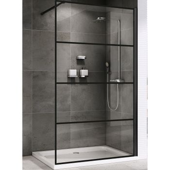 Душевая перегородка Abber Immer Offen 120 AG65120B профиль Черный стекло прозрачное — фото 1, Душевые перегородки