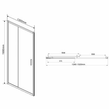Душевая дверь Vincea Garda 130 VDS-1G130CLGM профиль Вороненая сталь стекло прозрачное — фото 6, Раздвижные душевые двери