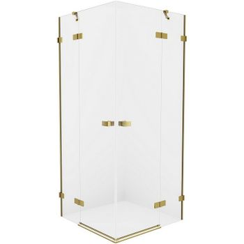 Душевой уголок New Trendy Avexa Gold 80х110 EXK-1881 профиль Брашированное золото стекло прозрачное — фото 1, Прямоугольные душевые уголки