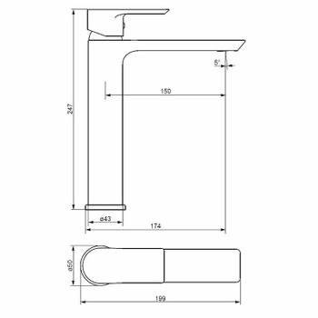 Смеситель для раковины Damixa Apollo 470250000 Хром — фото 4, Смесители для раковины