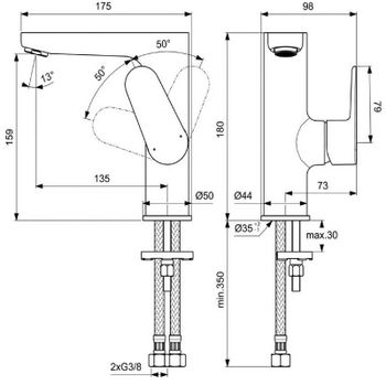 Товар: Смеситель для раковины Ideal Standard Cerafine Model O BC555XG Черный шелк - фото 2 Смеситель для раковины Ideal Standard Cerafine Model O BC555XG Черный шелк — фото 2, Смесители для раковины