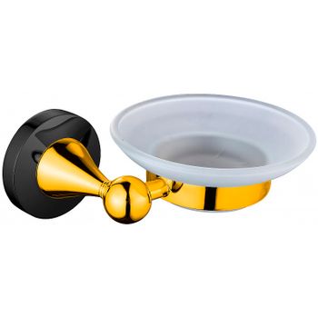 Мыльница CeramaLux Luxury 57504 Черная Золото — фото 1, Мыльницы