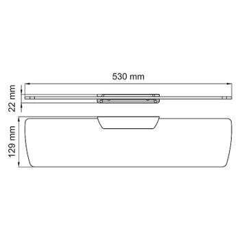 Стеклянная полка WasserKRAFT Elbe K-7224 Черная матовая — фото 5, Полки для ванной и душа