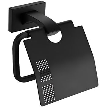 Держатель туалетной бумаги Gappo G0703-6 с крышкой Черный матовый — фото 1, Держатели туалетной бумаги