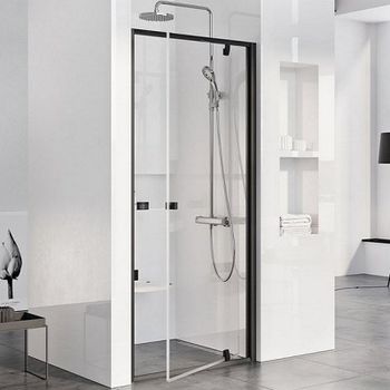 Душевая дверь Ravak Pivot PDOP1-80 03G40300Z1 профиль Черный стекло Transparent — фото 1, Распашные душевые двери