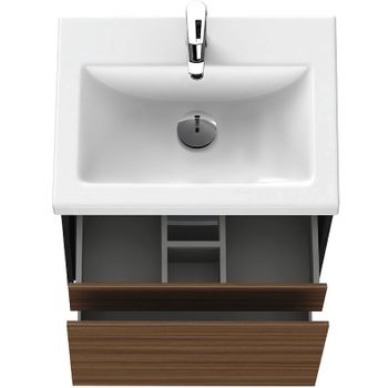 Тумба под раковину Cersanit Grande 60 64759 подвесная Черная Орех — фото 6, Тумбы под раковину