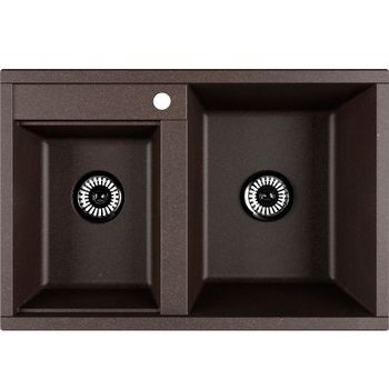 Кухонная мойка Aquaton Делия 78 DBL 1A723132DE280 Кофе — фото 1, Кухонные мойки