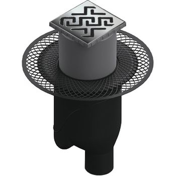 Душевой трап Berges Platz Antik 100x100 091060 с решеткой Хром — фото 1, Трапы для душа